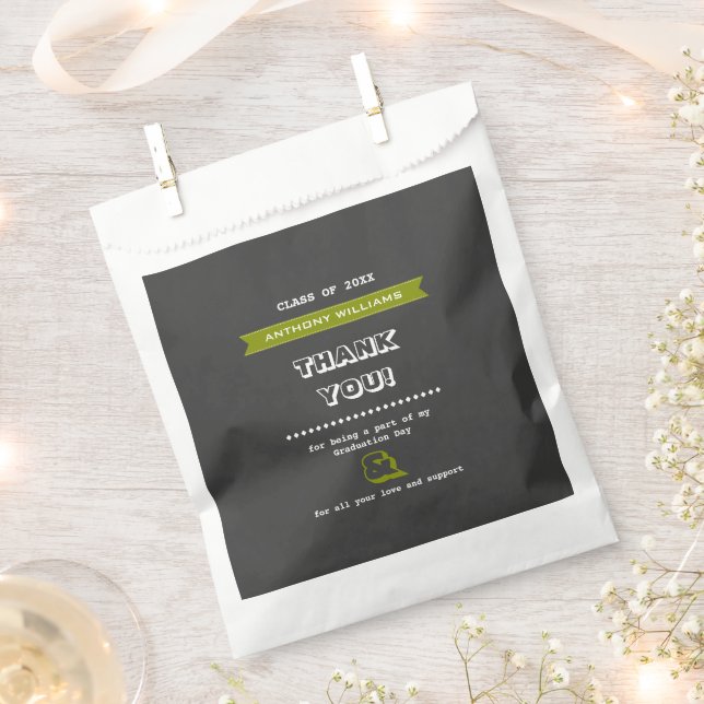 Sachets En Papier Merci | Personnalisation de la fête de graduation (Coupé)