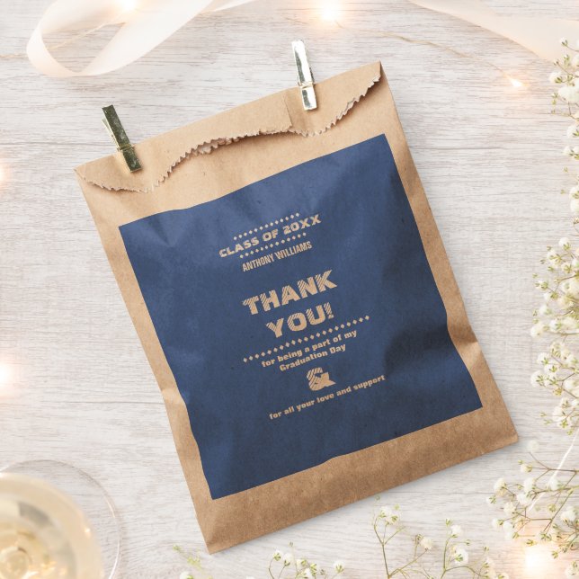 Sachets En Papier Merci | Personnalisation de la fête de graduation (Coupé)
