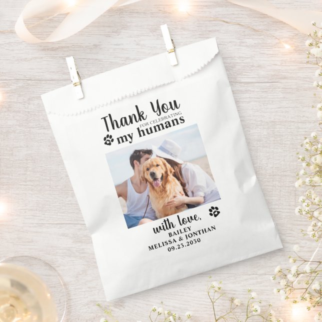Sachets En Papier Merci Pet Photo Doggie Dog Treat Mariage (Coupé)