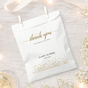 Sachets En Papier Merci pour venir Gold Confetti 21e anniversaire