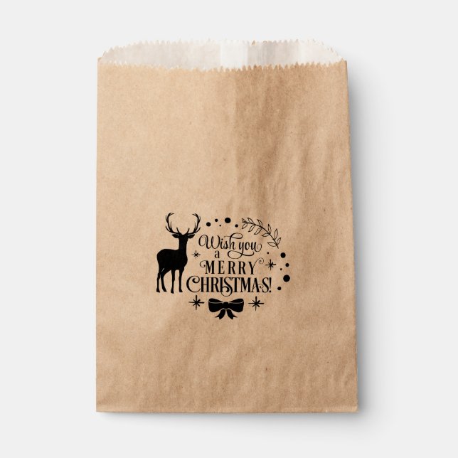 Sachets En Papier MERRY CHRISTMAS Reindeer Offre de vacances (Devant)