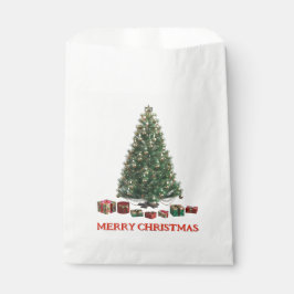 Sachets En Papier Merry Christmas. Tree (design 1) with gifts