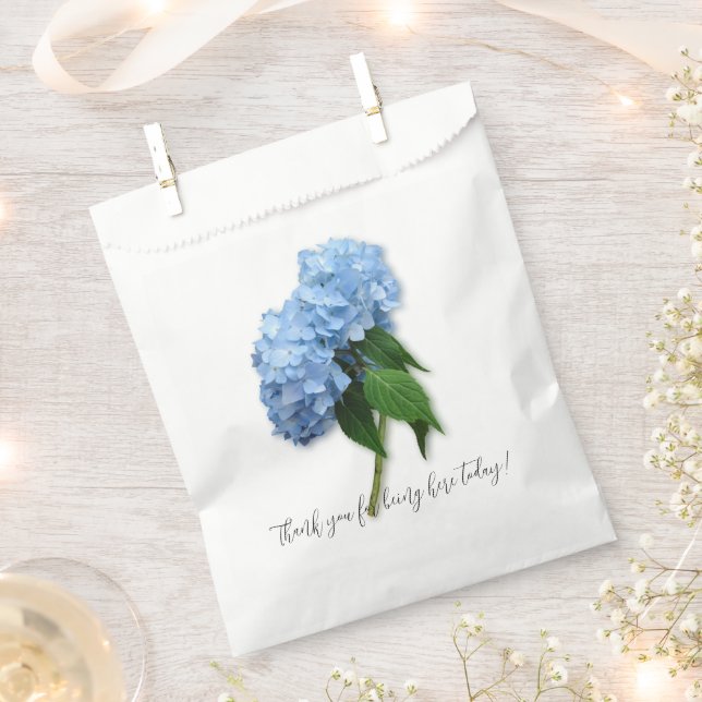 Sachets En Papier Message de Merci Mariage Floral Bleu (Coupé)