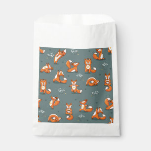 Sachets En Papier mignon renard de yoga drôle vert