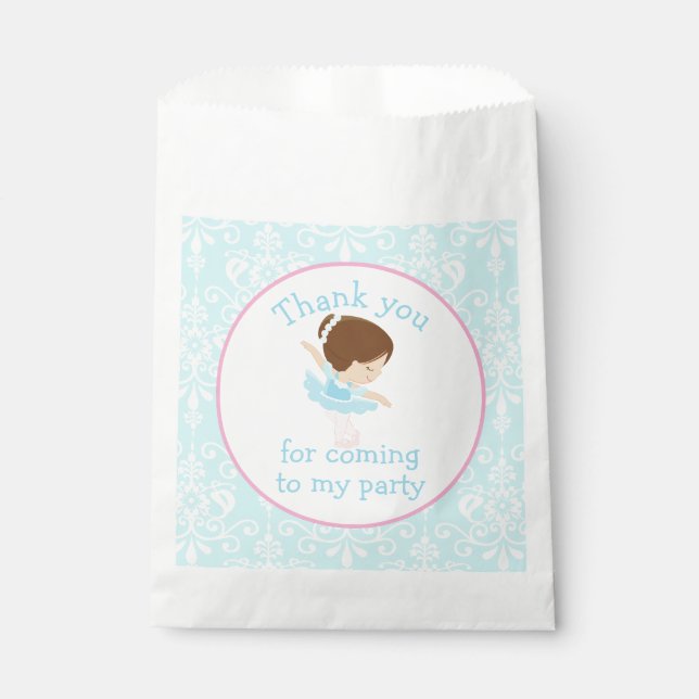 Sachets En Papier Mignonne Brunette Ballerina 'Je suis allée à' (Devant)