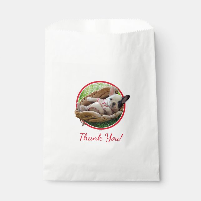Sachets En Papier Mignonne chiot dans un Mitt de baseball (Devant)
