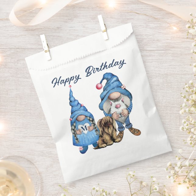 Sachets En Papier Mignonne gnomes Denim (Coupé)
