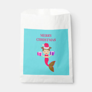 Sachets En Papier Mignonne Noël Sirène fille Santa Chapeau en mer