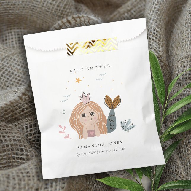 Sachets En Papier Mignonne Petite Maillot Mermaid Baby shower fille (Créateur téléchargé)