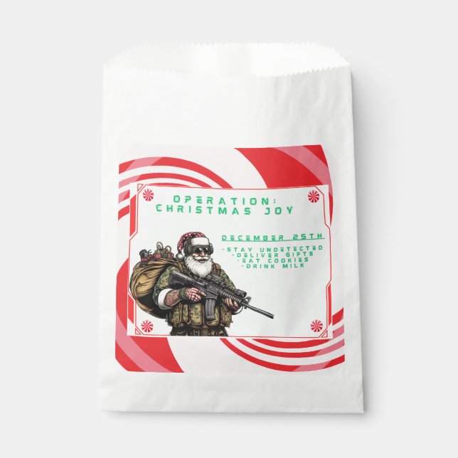 Sachets En Papier Militaire amusant/Père Noël de Noël (Devant)