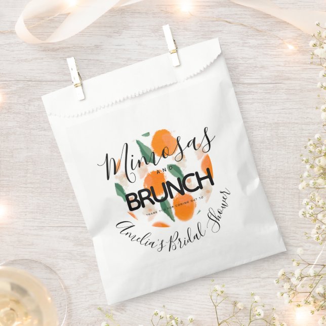 Sachets En Papier Mimosa Brunch Fête des mariées tirée main (Coupé)