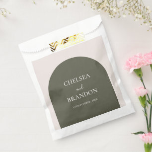 Sachets En Papier Minimaliste Élégant Boho Vert Sauge Arche Mariage