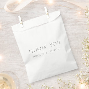 Sachets En Papier Minimaliste moderne blanc Mariage simple Merci