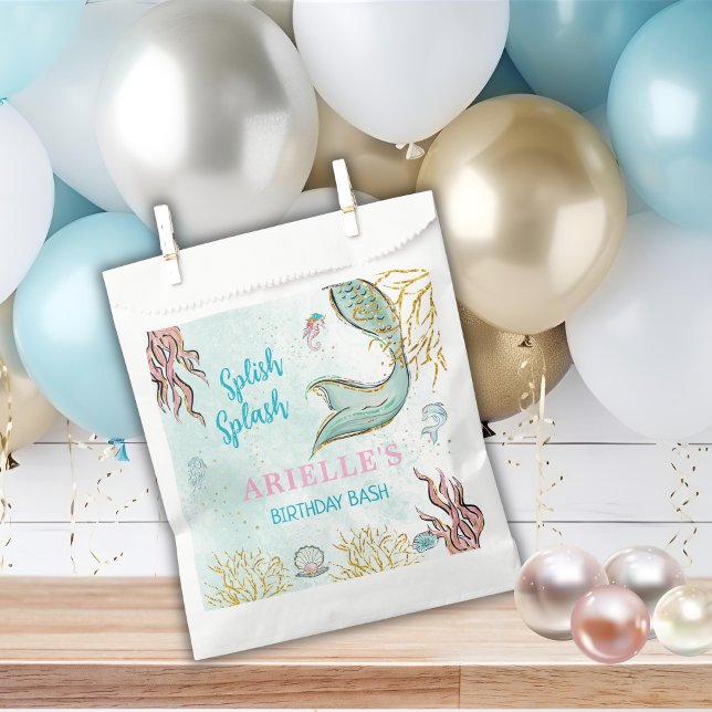 Sachets En Papier Mint Glitter Mermaid tail under the sea  (Créateur téléchargé)