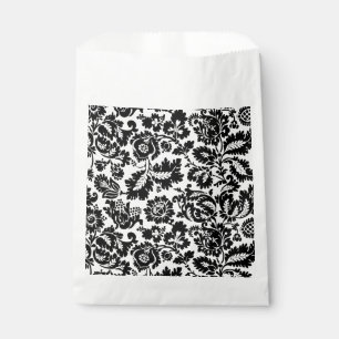 Sachets En Papier Modèle floral vénitien noir et blanc de William Mo
