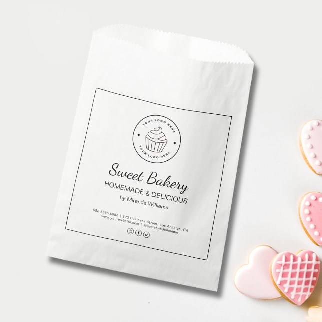 Sachets En Papier Modern Bakery Custom Logo Paper Bag (Modern Bakery Custom Logo Paper Bag)