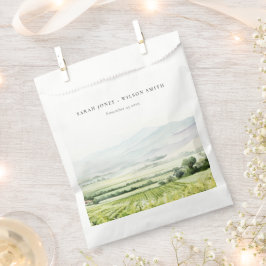 Sachets En Papier Moderne Chic Aquarelle Vignoble Paysage Mariage