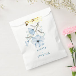 Sachets En Papier Moderne Elegant Chic Dusty Mariage bleu