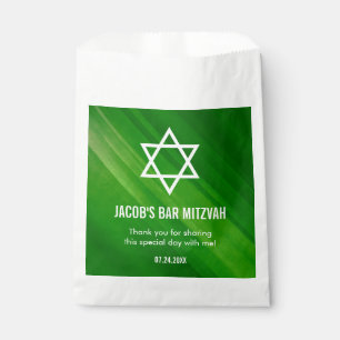 Sachets En Papier Moderne Green Grunge Bar Mitzvah Personnalisé