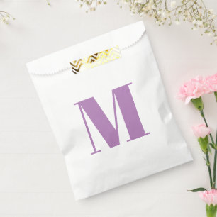 Sachets En Papier Moderne lavande blanc personnalisé monogramme chic