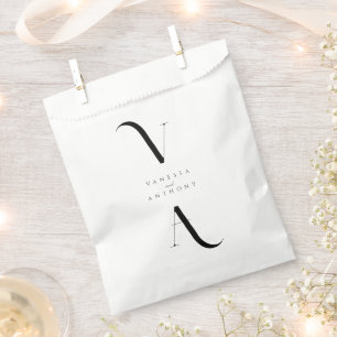 Sachets En Papier Moderne minimaliste Mariage noir et blanc