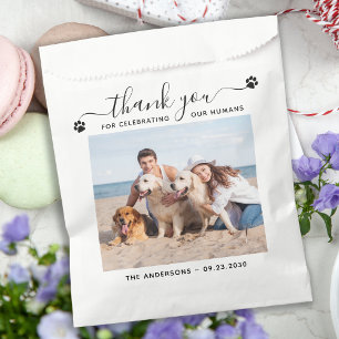 Sachets En Papier Moderne Personnaliser Merci photo Pet Chien Mariag