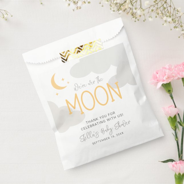 Sachets En Papier Moderne Sur Le Baby shower Lune (Scellé)