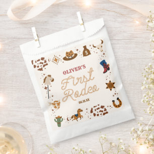 Sachets En Papier Mon premier Rodeo Western Cowboy 1er anniversaire