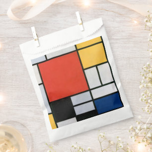 Sachets En Papier Mondrial Composition Rouge Jaune Bleu Noir