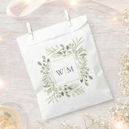 Sachets En Papier Monogramme Botanique Mariage de feuillage