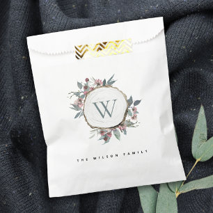 SACHETS EN PAPIER MONOGRAMME BOTANIQUE ROSE BOTANIQUE NOM DE FAMILLE