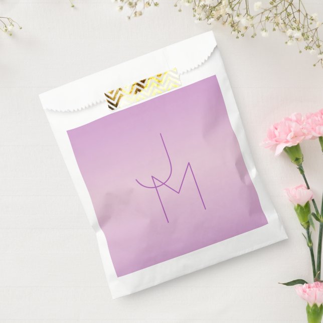 Sachets En Papier Monogramme de chevauchement unique | Lavande douce (Scellé)