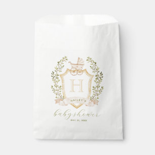 Sachets En Papier Monogramme de la crête de bébé Baby shower neutr