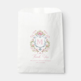 Sachets En Papier Monogramme de la crête florale du millénaire | Mar