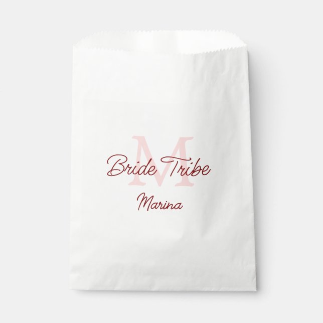 Sachets En Papier Monogramme de la tribu de la mariée simple mini ro (Devant)