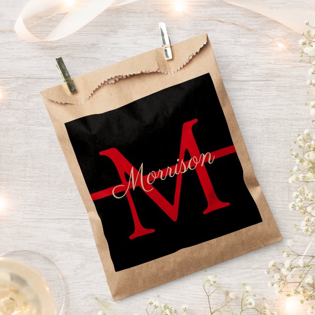 Sachets En Papier Monogramme de retraite des pompiers de la ligne ro (Coupé)