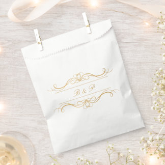 Sachets En Papier Monogramme Élégant Moderne Écriture Tourbillonnant