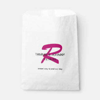 Sachets En Papier Monogramme gras | Bonbons et bonbons Mariages
