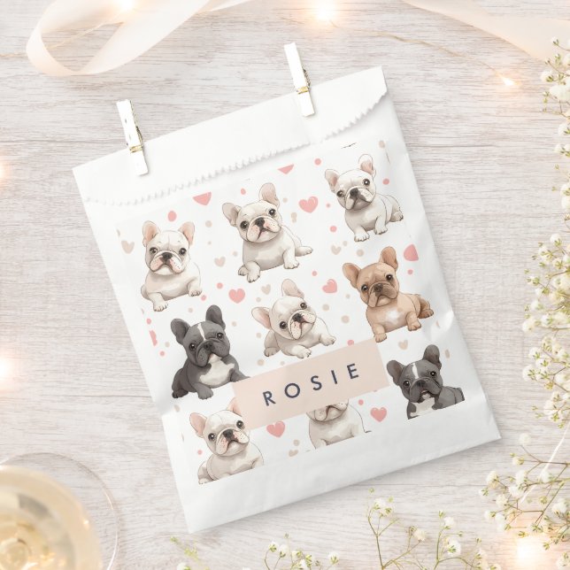 Sachets En Papier Monogramme Personalized Adorable French Bulldog (Coupé)