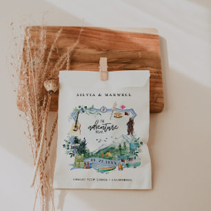 Sachets En Papier Montagne forestière rustique Camping Mariage Cre