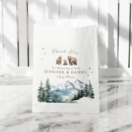 Sachets En Papier Montagnes neigeuses Ours Baby shower d'aventure