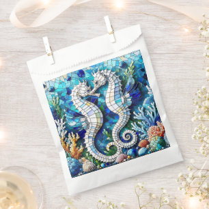 Sachets En Papier Mosaic Seahorses Plage romantique