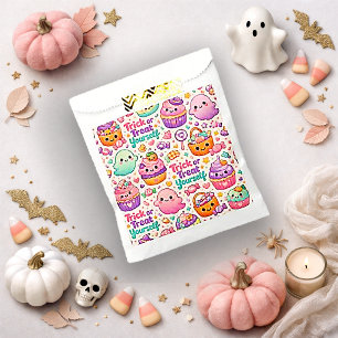 Sachets En Papier Motif de cupcake pastel rose kawaii pour Halloween