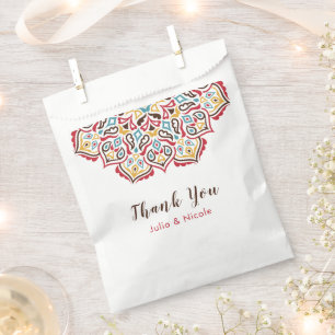 Sachets En Papier Motif de mandala géométrique classique pour mariag