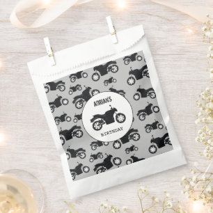 Sachets En Papier Motif de moto Nom Customisé Anniversaire