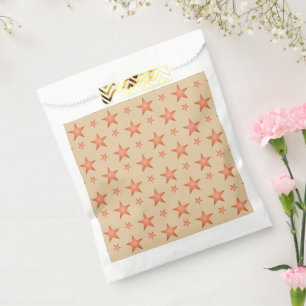 Sachets En Papier Motif étoilé en terre cuite orange
