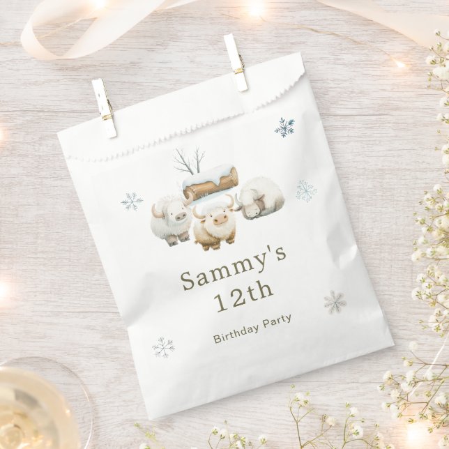 Sachets En Papier Naissance de la vache arctique en hiver (Coupé)