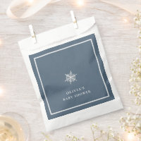 Nany Blue Modern Snowflake Baby shower
