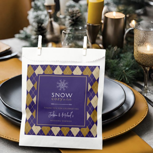 Sachets En Papier Neige douillette En Amour Jacquard Marine & Tan We (Créateur téléchargé)