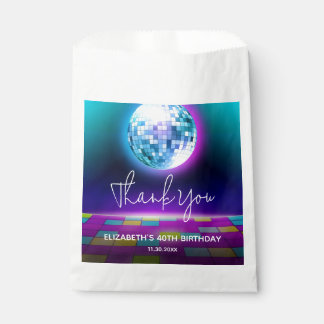 Sachets En Papier Neon Retro Danse Disco Anniversaire Bienvenue